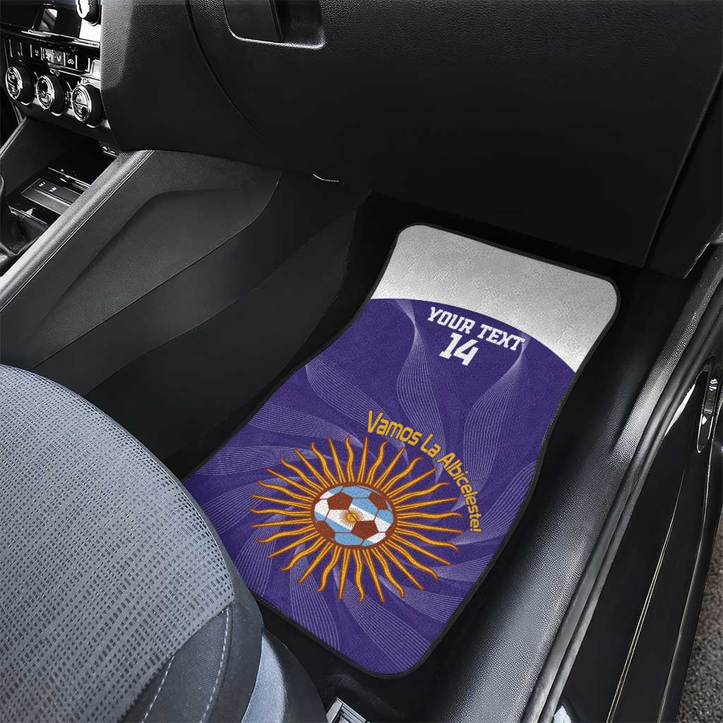 Custom Argentina Football Car Mats Vamos La Albiceleste Purple Version - Wonder Print Shop