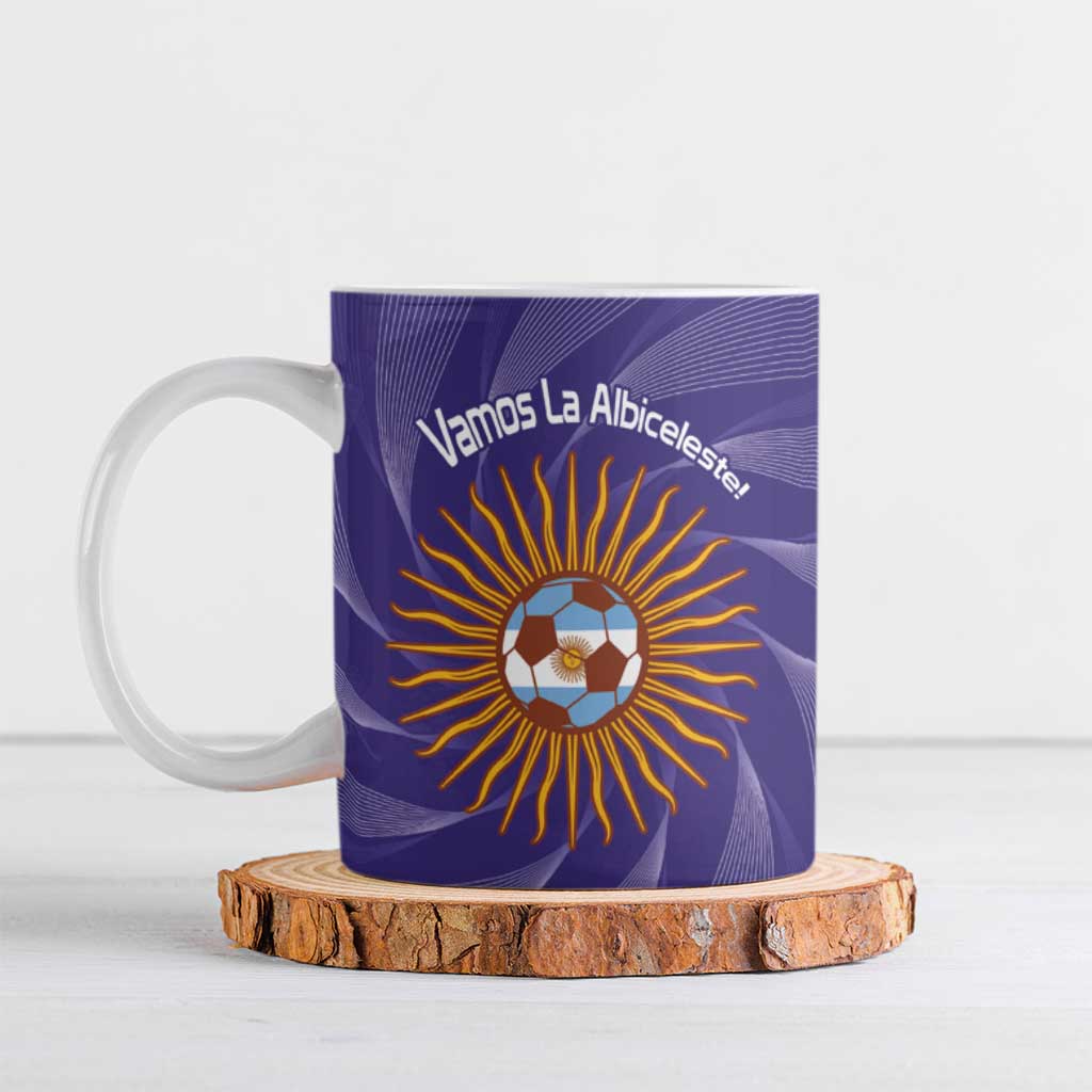 Custom Argentina Football Ceramic Mug Vamos La Albiceleste Purple Version - Wonder Print Shop