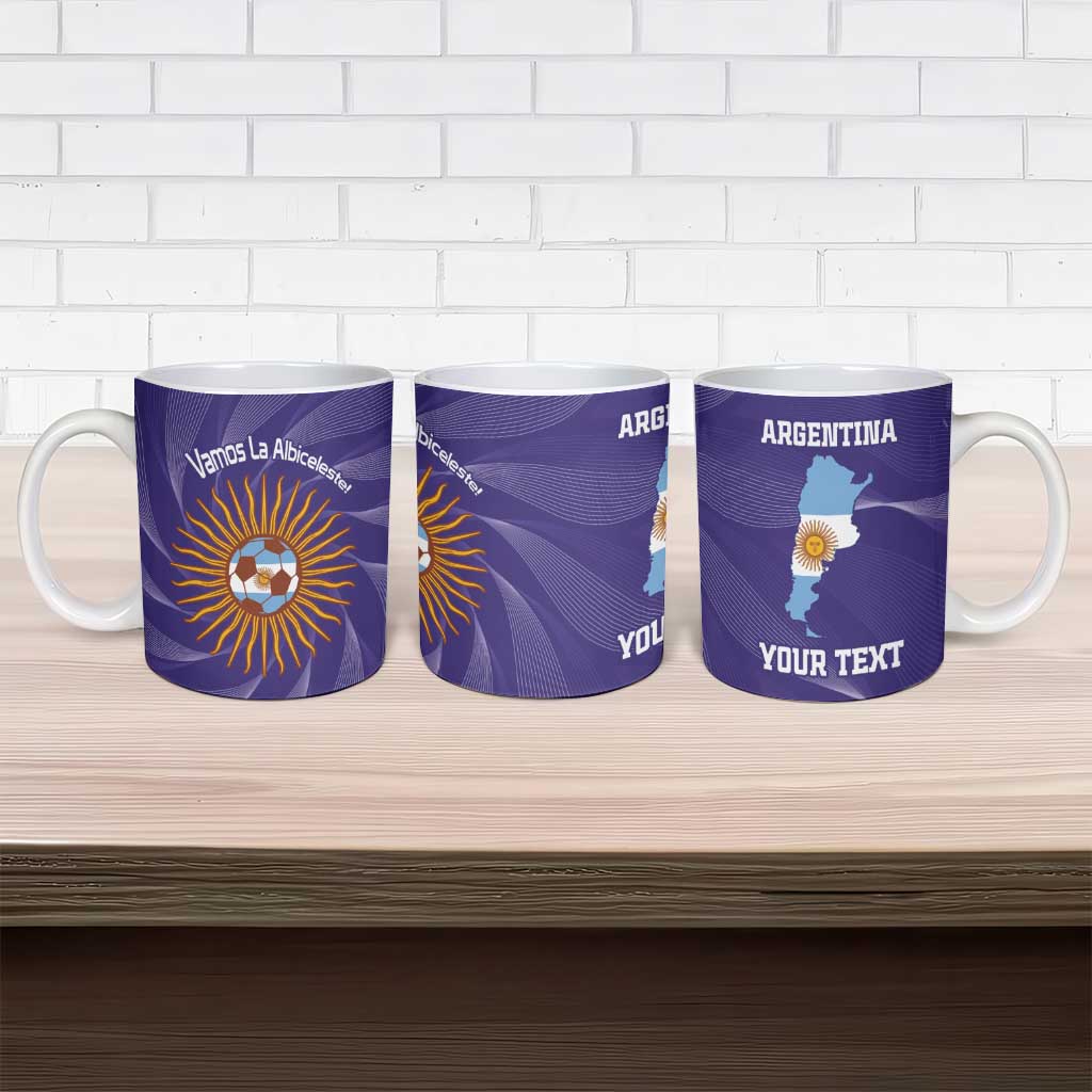 Custom Argentina Football Ceramic Mug Vamos La Albiceleste Purple Version - Wonder Print Shop