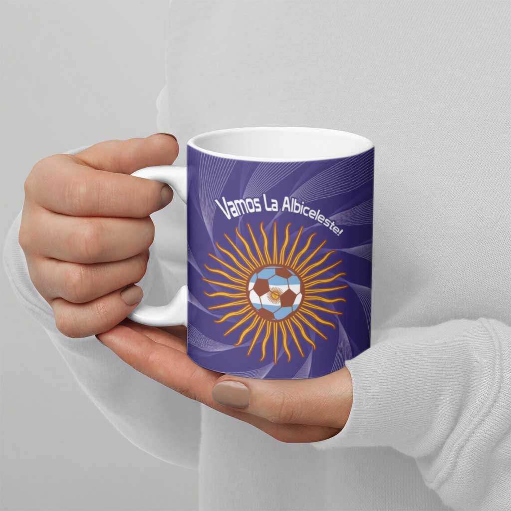 Custom Argentina Football Ceramic Mug Vamos La Albiceleste Purple Version - Wonder Print Shop