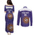 Custom Argentina Football Couples Matching Puletasi and Long Sleeve Button Shirt Vamos La Albiceleste Purple Version - Wonder Print Shop
