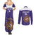 Custom Argentina Football Couples Matching Summer Maxi Dress and Long Sleeve Button Shirt Vamos La Albiceleste Purple Version - Wonder Print Shop