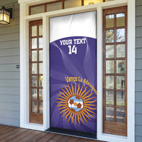 Custom Argentina Football Door Cover Vamos La Albiceleste Purple Version - Wonder Print Shop