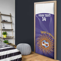 Custom Argentina Football Door Cover Vamos La Albiceleste Purple Version - Wonder Print Shop