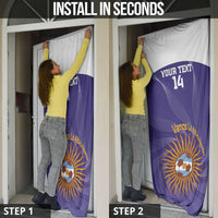 Custom Argentina Football Door Cover Vamos La Albiceleste Purple Version - Wonder Print Shop