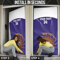 Custom Argentina Football Door Cover Vamos La Albiceleste Purple Version - Wonder Print Shop