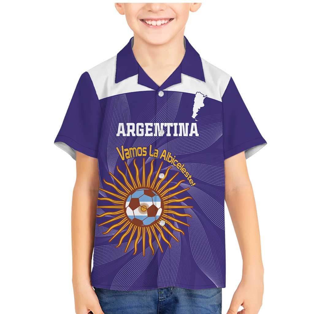 Custom Argentina Football Family Matching Mermaid Dress and Hawaiian Shirt Vamos La Albiceleste Purple Version - Wonder Print Shop