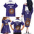Custom Argentina Football Family Matching Off The Shoulder Long Sleeve Dress and Hawaiian Shirt Vamos La Albiceleste Purple Version - Wonder Print Shop