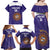 Custom Argentina Football Family Matching Off Shoulder Maxi Dress and Hawaiian Shirt Vamos La Albiceleste Purple Version - Wonder Print Shop
