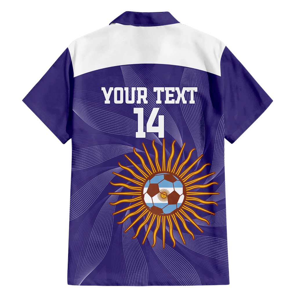 Custom Argentina Football Family Matching Off Shoulder Maxi Dress and Hawaiian Shirt Vamos La Albiceleste Purple Version - Wonder Print Shop