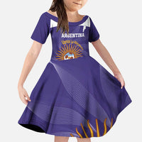 Custom Argentina Football Family Matching Puletasi and Hawaiian Shirt Vamos La Albiceleste Purple Version - Wonder Print Shop
