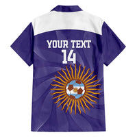 Custom Argentina Football Family Matching Puletasi and Hawaiian Shirt Vamos La Albiceleste Purple Version - Wonder Print Shop