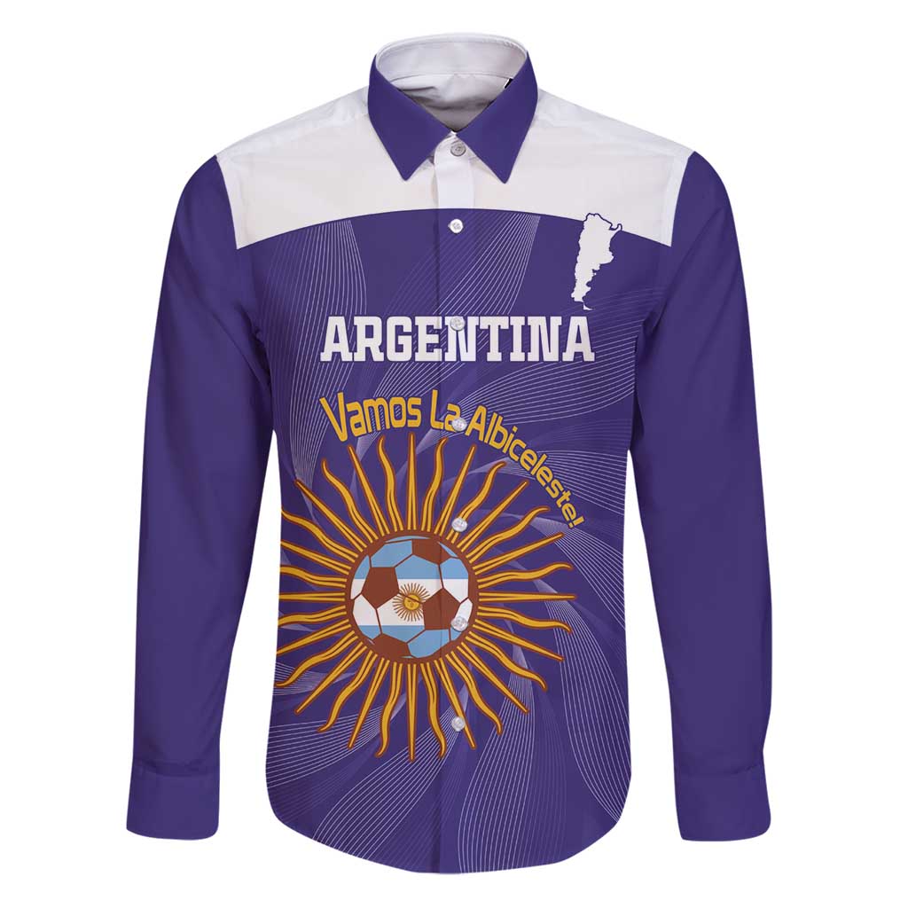 Custom Argentina Football Family Matching Puletasi and Hawaiian Shirt Vamos La Albiceleste Purple Version - Wonder Print Shop