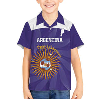 Custom Argentina Football Family Matching Puletasi and Hawaiian Shirt Vamos La Albiceleste Purple Version - Wonder Print Shop