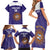 Custom Argentina Football Family Matching Short Sleeve Bodycon Dress and Hawaiian Shirt Vamos La Albiceleste Purple Version - Wonder Print Shop