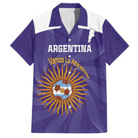 Custom Argentina Football Family Matching Summer Maxi Dress and Hawaiian Shirt Vamos La Albiceleste Purple Version - Wonder Print Shop