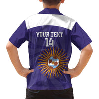 Custom Argentina Football Family Matching Tank Maxi Dress and Hawaiian Shirt Vamos La Albiceleste Purple Version - Wonder Print Shop
