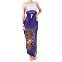 Custom Argentina Football Family Matching Tank Maxi Dress and Hawaiian Shirt Vamos La Albiceleste Purple Version - Wonder Print Shop