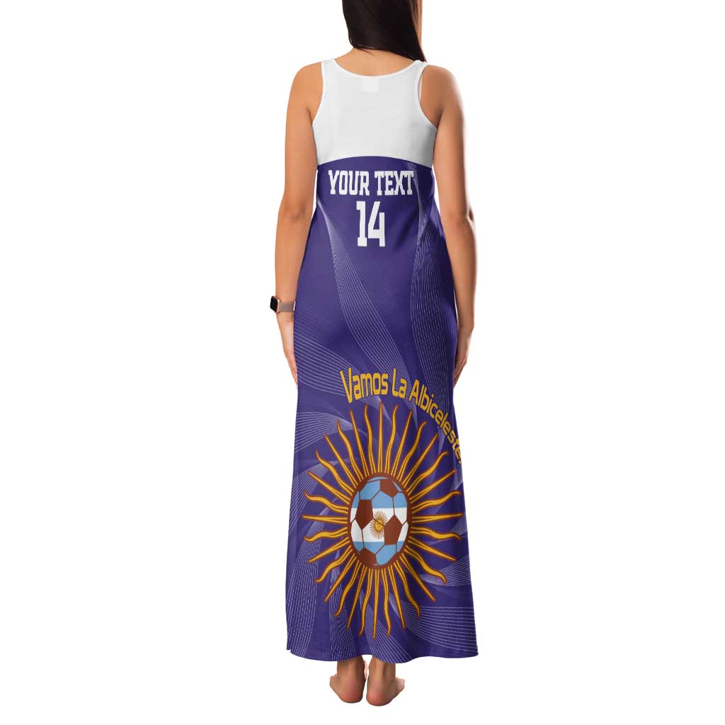 Custom Argentina Football Family Matching Tank Maxi Dress and Hawaiian Shirt Vamos La Albiceleste Purple Version - Wonder Print Shop