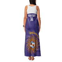 Custom Argentina Football Family Matching Tank Maxi Dress and Hawaiian Shirt Vamos La Albiceleste Purple Version - Wonder Print Shop