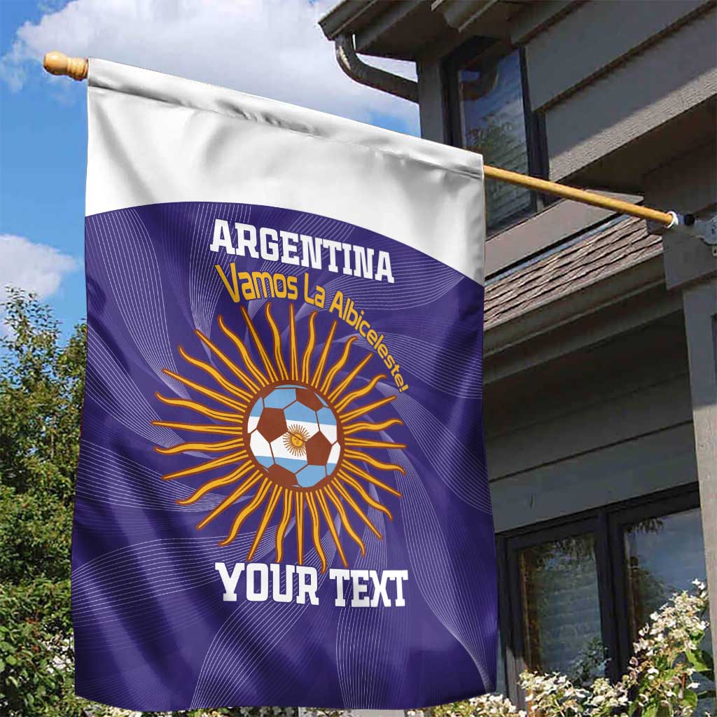 Custom Argentina Football Garden Flag Vamos La Albiceleste Purple Version - Wonder Print Shop