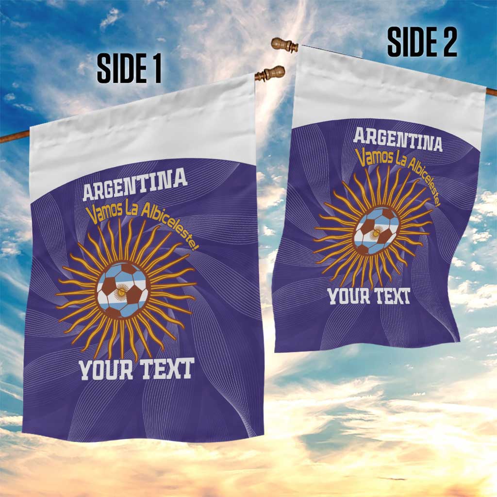 Custom Argentina Football Garden Flag Vamos La Albiceleste Purple Version - Wonder Print Shop