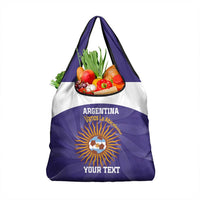 Custom Argentina Football Grocery Bag Vamos La Albiceleste Purple Version - Wonder Print Shop