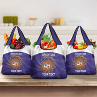 Custom Argentina Football Grocery Bag Vamos La Albiceleste Purple Version - Wonder Print Shop