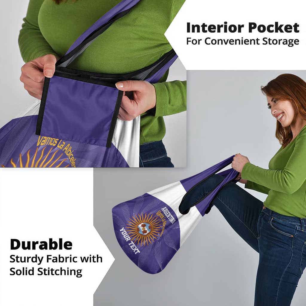 Custom Argentina Football Grocery Bag Vamos La Albiceleste Purple Version - Wonder Print Shop