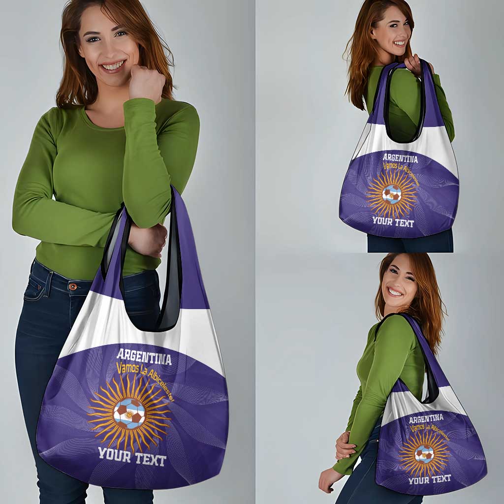 Custom Argentina Football Grocery Bag Vamos La Albiceleste Purple Version - Wonder Print Shop