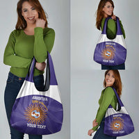 Custom Argentina Football Grocery Bag Vamos La Albiceleste Purple Version - Wonder Print Shop