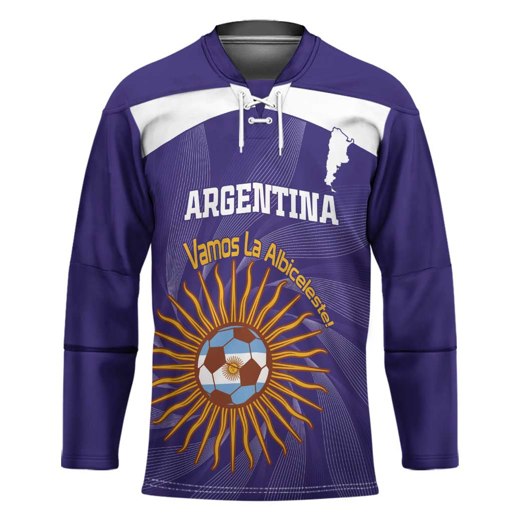 Custom Argentina Football Hockey Jersey Vamos La Albiceleste Purple Version - Wonder Print Shop
