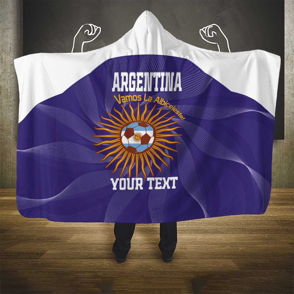 Custom Argentina Football Hooded Blanket Vamos La Albiceleste Purple Version - Wonder Print Shop