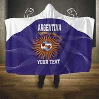Custom Argentina Football Hooded Blanket Vamos La Albiceleste Purple Version - Wonder Print Shop