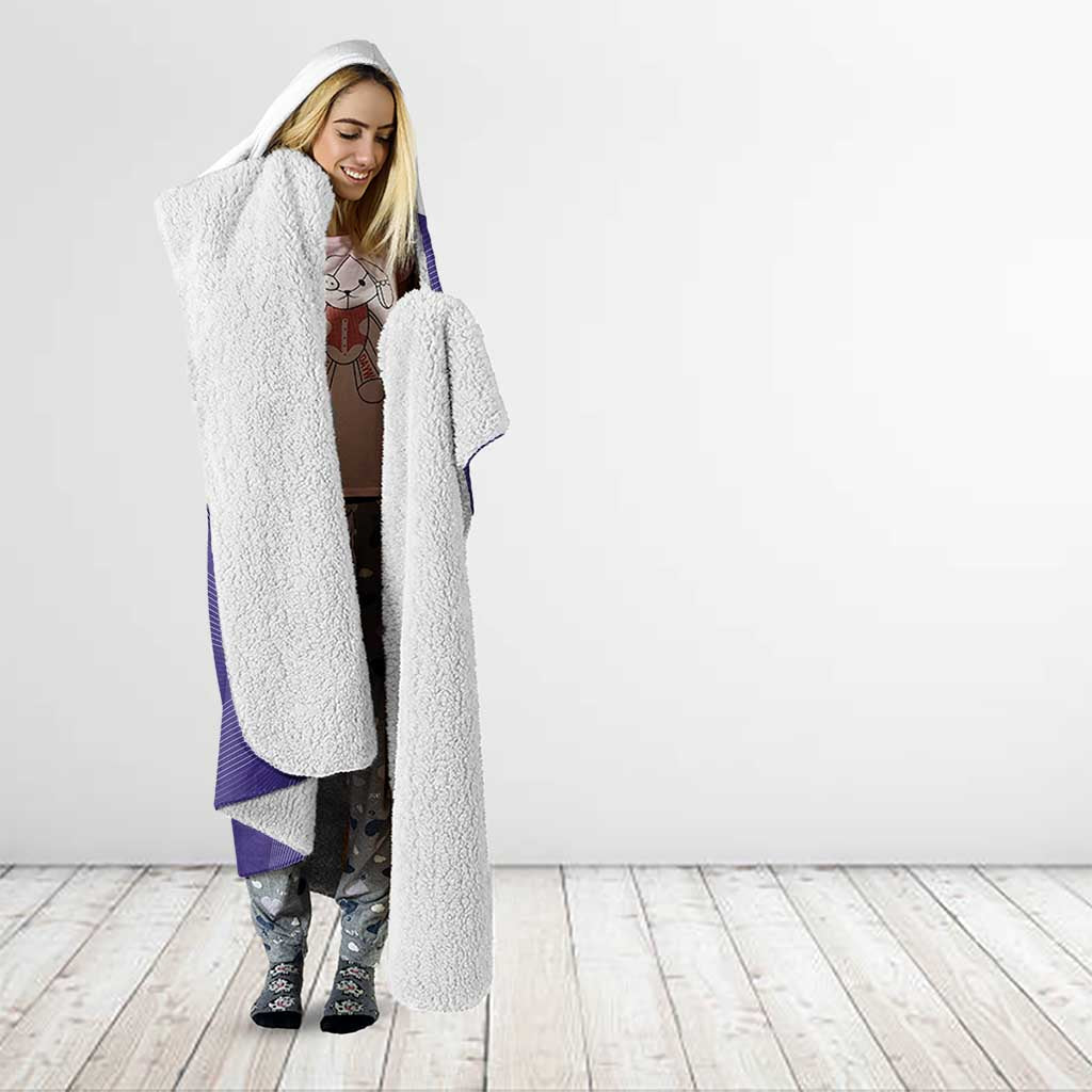 Custom Argentina Football Hooded Blanket Vamos La Albiceleste Purple Version - Wonder Print Shop