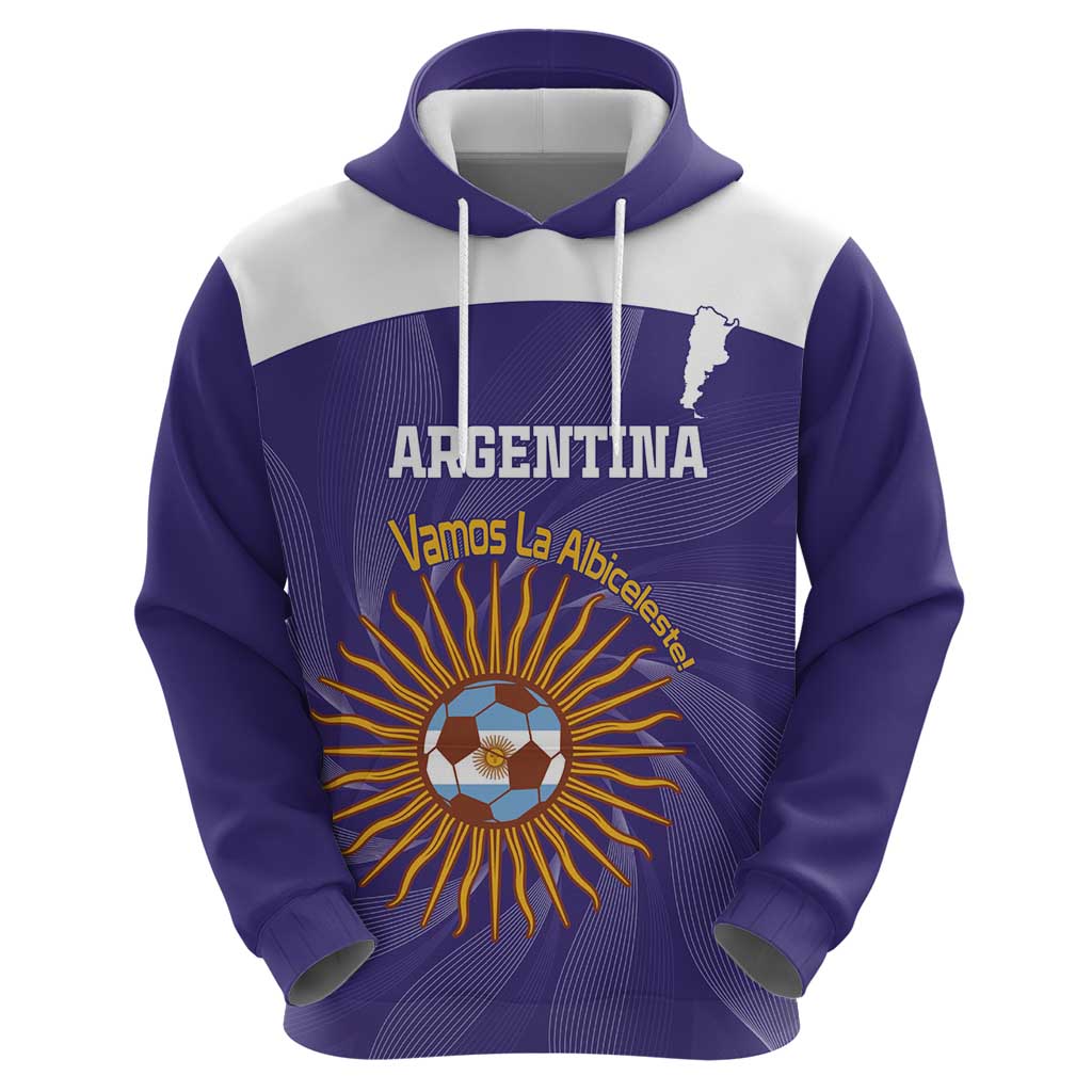 Custom Argentina Football Hoodie Vamos La Albiceleste Purple Version - Wonder Print Shop