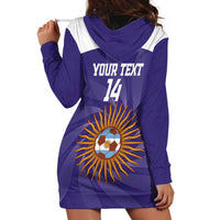 Custom Argentina Football Hoodie Dress Vamos La Albiceleste Purple Version - Wonder Print Shop