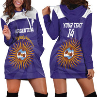 Custom Argentina Football Hoodie Dress Vamos La Albiceleste Purple Version - Wonder Print Shop