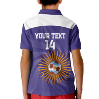 Custom Argentina Football Kid Polo Shirt Vamos La Albiceleste Purple Version - Wonder Print Shop