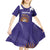 Custom Argentina Football Kid Short Sleeve Dress Vamos La Albiceleste Purple Version - Wonder Print Shop