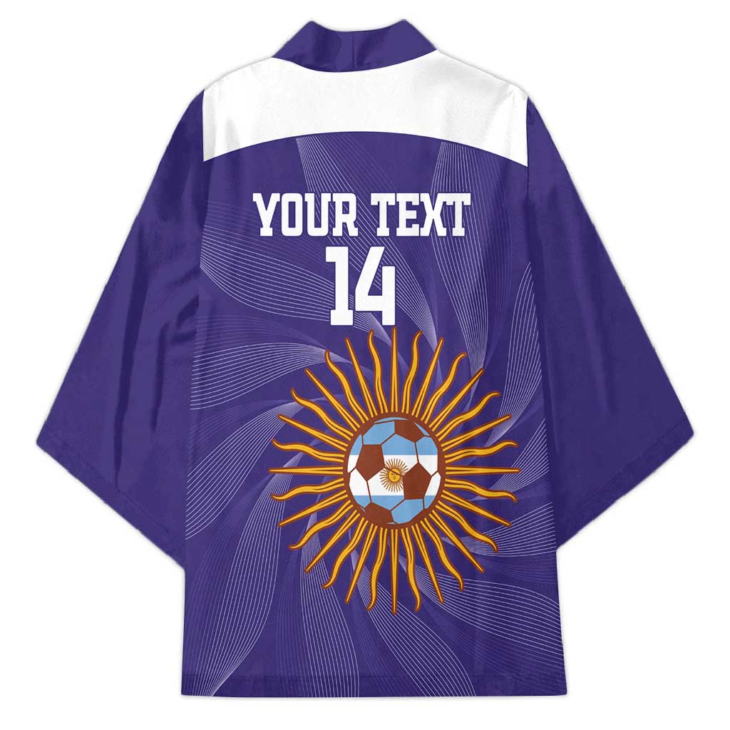 Custom Argentina Football Kimono Vamos La Albiceleste Purple Version - Wonder Print Shop