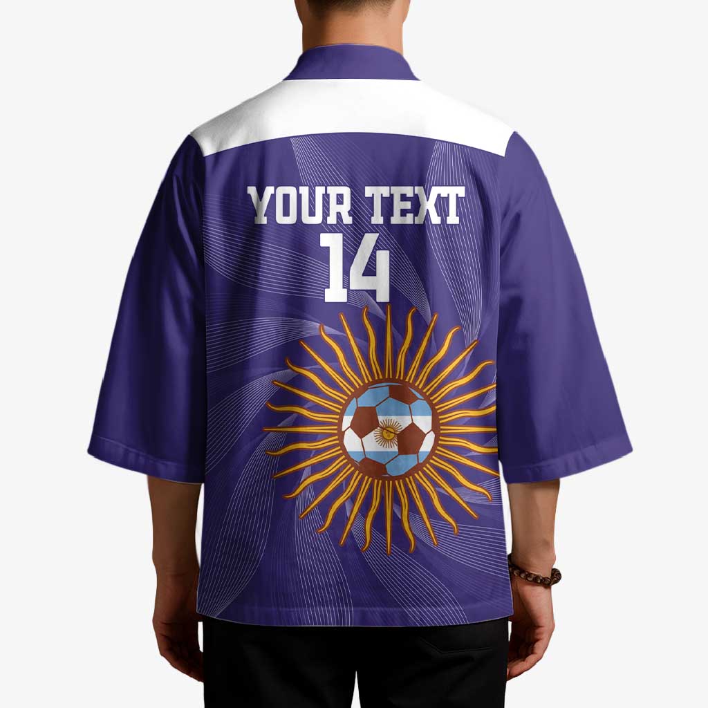 Custom Argentina Football Kimono Vamos La Albiceleste Purple Version - Wonder Print Shop