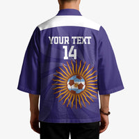 Custom Argentina Football Kimono Vamos La Albiceleste Purple Version - Wonder Print Shop