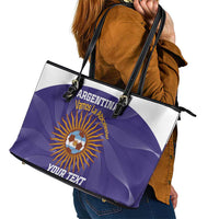 Custom Argentina Football Leather Tote Bag Vamos La Albiceleste Purple Version - Wonder Print Shop