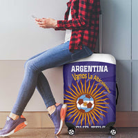 Custom Argentina Football Luggage Cover Vamos La Albiceleste Purple Version - Wonder Print Shop