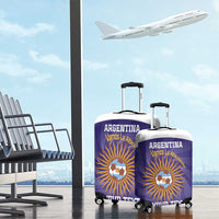 Custom Argentina Football Luggage Cover Vamos La Albiceleste Purple Version - Wonder Print Shop