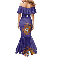 Custom Argentina Football Mermaid Dress Vamos La Albiceleste Purple Version - Wonder Print Shop