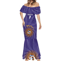 Custom Argentina Football Mermaid Dress Vamos La Albiceleste Purple Version - Wonder Print Shop