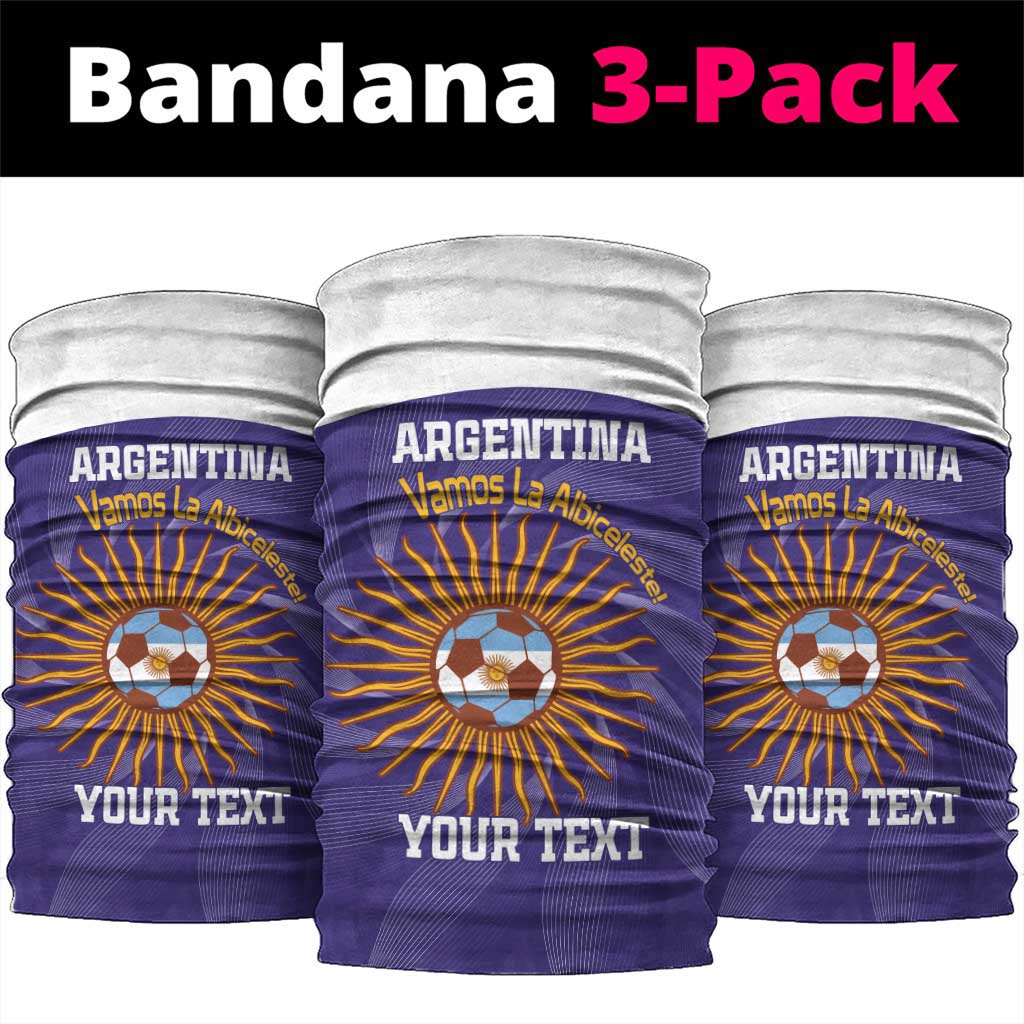 Custom Argentina Football Neck Gaiter Vamos La Albiceleste Purple Version - Wonder Print Shop