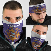 Custom Argentina Football Neck Gaiter Vamos La Albiceleste Purple Version - Wonder Print Shop